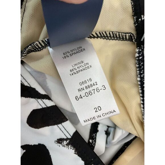 SWIMSUITSFOR ALL SHORE CLUB TANKINI top only BLACK WHITE size 20 swim‎ suit - Picture 11 of 13
